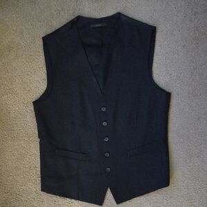 Express Men's Dark Black Five-Button Dress Vest Sz S